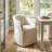 Janina Linen Upholstered Armchair with Casters-791995952