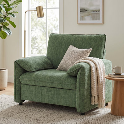 41" Wide Armchair Upholstered Modern Accent Chair,Green