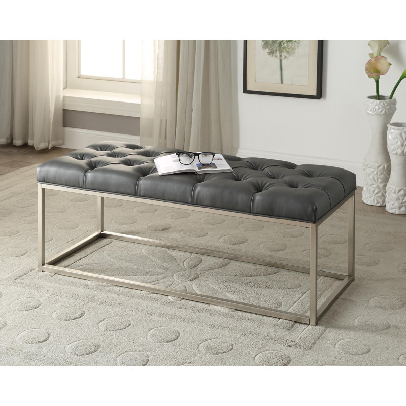 Banc rembourré touffeté à boutons Yoakum