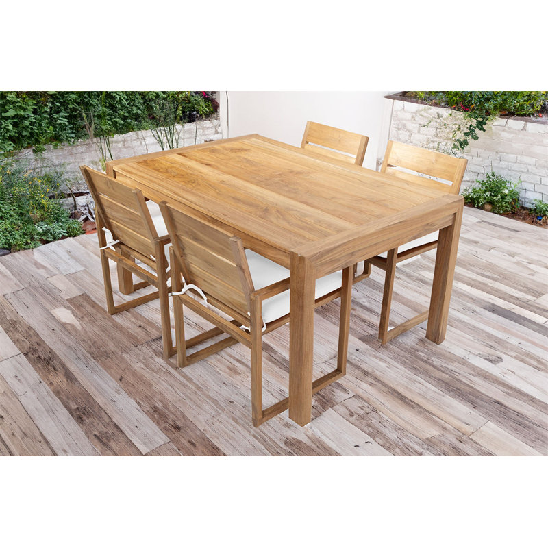 Kortnie 5 - Piece Solid Wood Dining Set, White