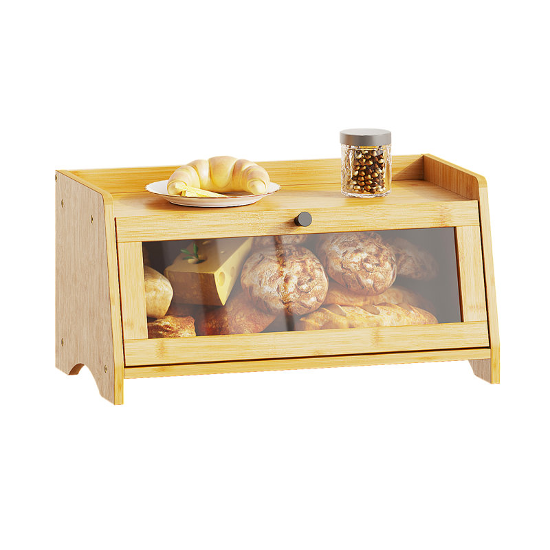 Boîte à pain en bambou pour comptoir de cuisine