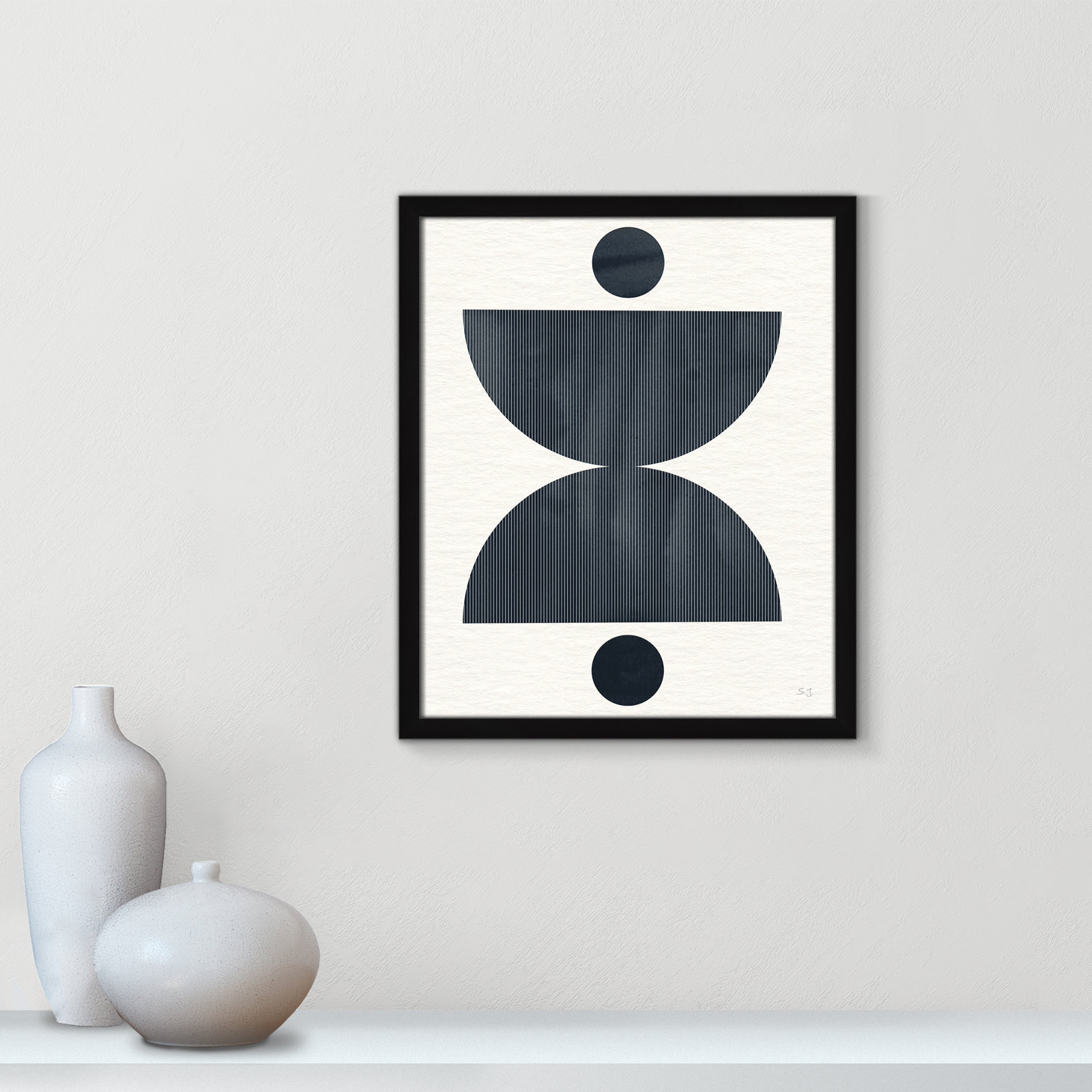 Eclipse II Print by Susan Jill, 19" H x 16" W x 0.75" D, Satin Black Framed