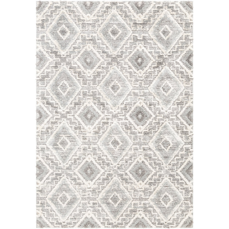 Gris Kalvin/Ivoire Tapis décoratif, Rectangle 2 pi x 3 pi