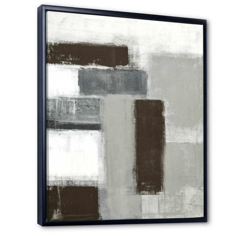 Art moderne gris et bleu II 2FL47742, Noir, H 12 po x l 8 po x P 1 po