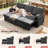 L-Shaped Sleeper Sofa with Storage Chaise Pull-Out Bed, Linen Gray-1001516064