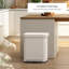 Poubelle de cuisine en acier inoxydable 13 gallons avec couvercle à fermeture douce et rebord à collerette-108192263