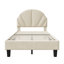 Velvet Kids Bed Frame with Fan-Shaped Upholstered Headboard-1484449952-1484449957
