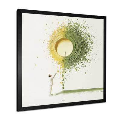 Reproduction d'art mural jaune et vert «I Achievent»