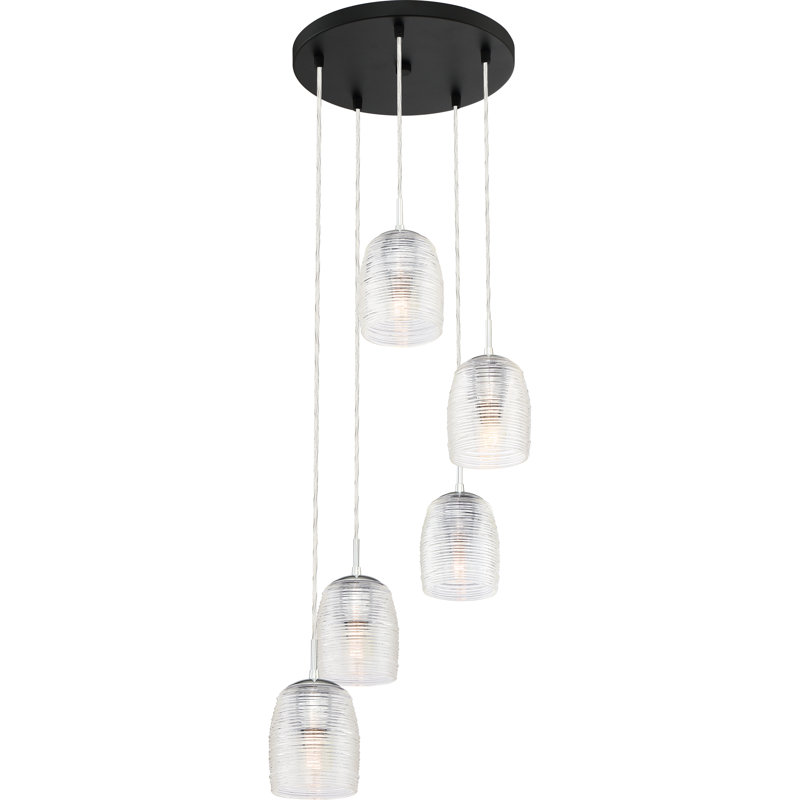 Luminaire suspendu en forme de cloche 5 lumières Zambrano
