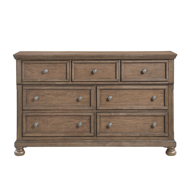 Commode de style transitionnel brun antique avec commode à bijoux 7X