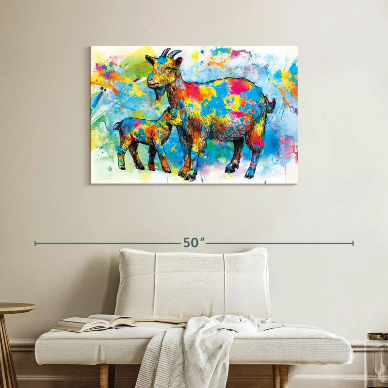 Goats Paint Splash, 26" H x 39" W
