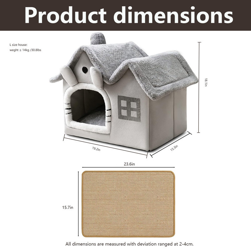 Lit pour animaux en polyester Ditullio, Grande taille: L 19,2 po x l 15,3 po