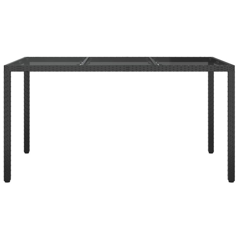 Bryssia Square Glass Outdoor Dining Table - 150 cm W 90 cm D