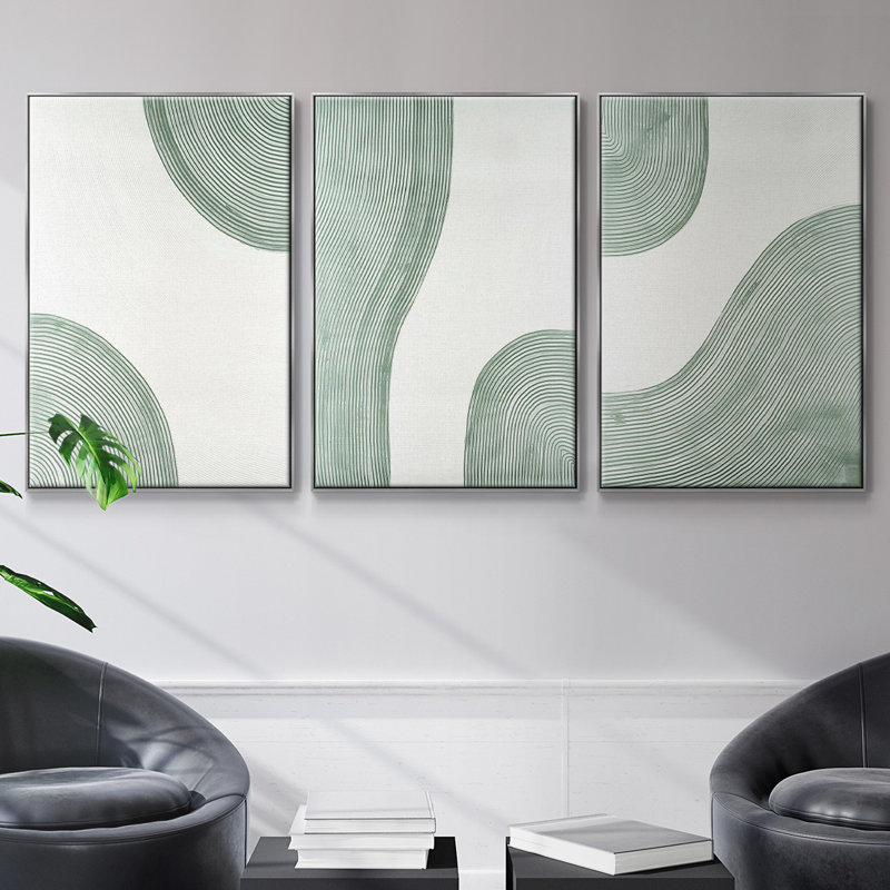 " Get Going I " 3 - Pieces, 24" H x 48" W  x 2" D, Silver
