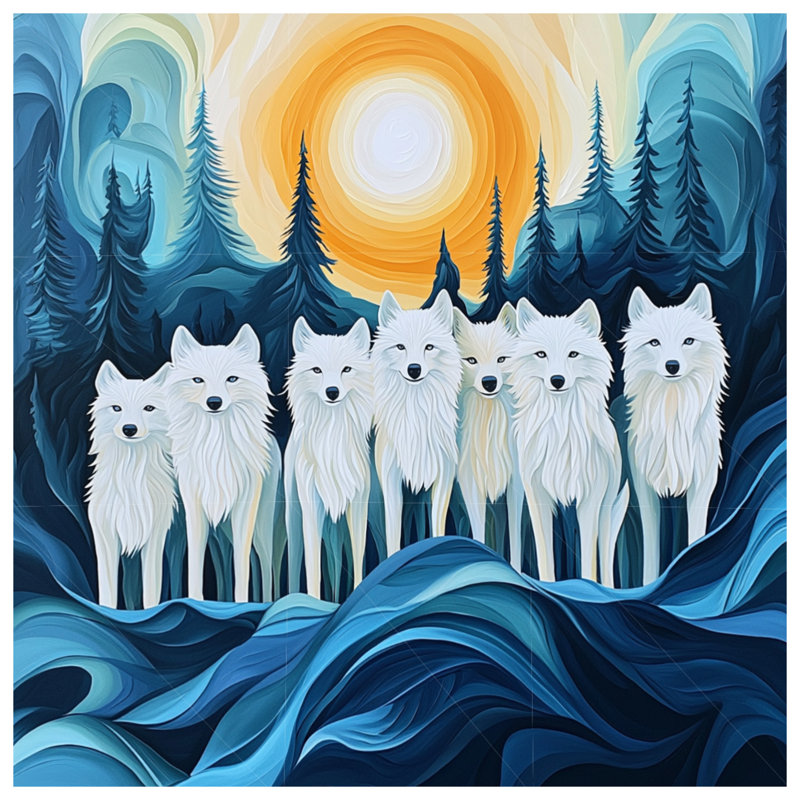 Housse de couette Wolves Bedding Animals Bohemian, Très grand lit