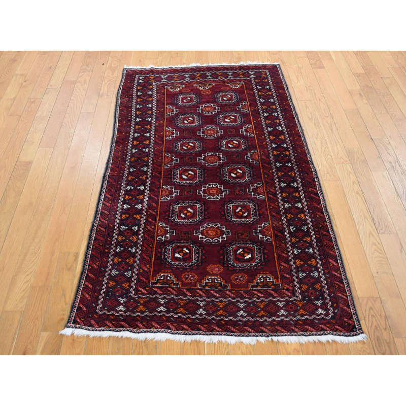 Tapis unique années 1950 3 pi 4 po x 5 pi 10 po Bardolf