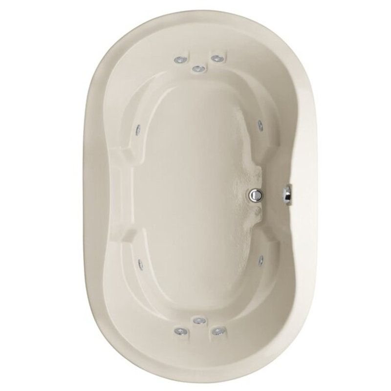 Savannah 66'' L Bathtub, Biscuit, Polished Nickel