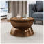Table basse moderne en métal martelé avec un design de sablier et aucun assemblage requis, parfait pour les intérieurs chics