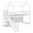 Twin Size House Loft Bed With Slide,Storage Shelves And Light, Wood Bed Frame With Guardrail And Ladder, Climbing Ramp-2097751258