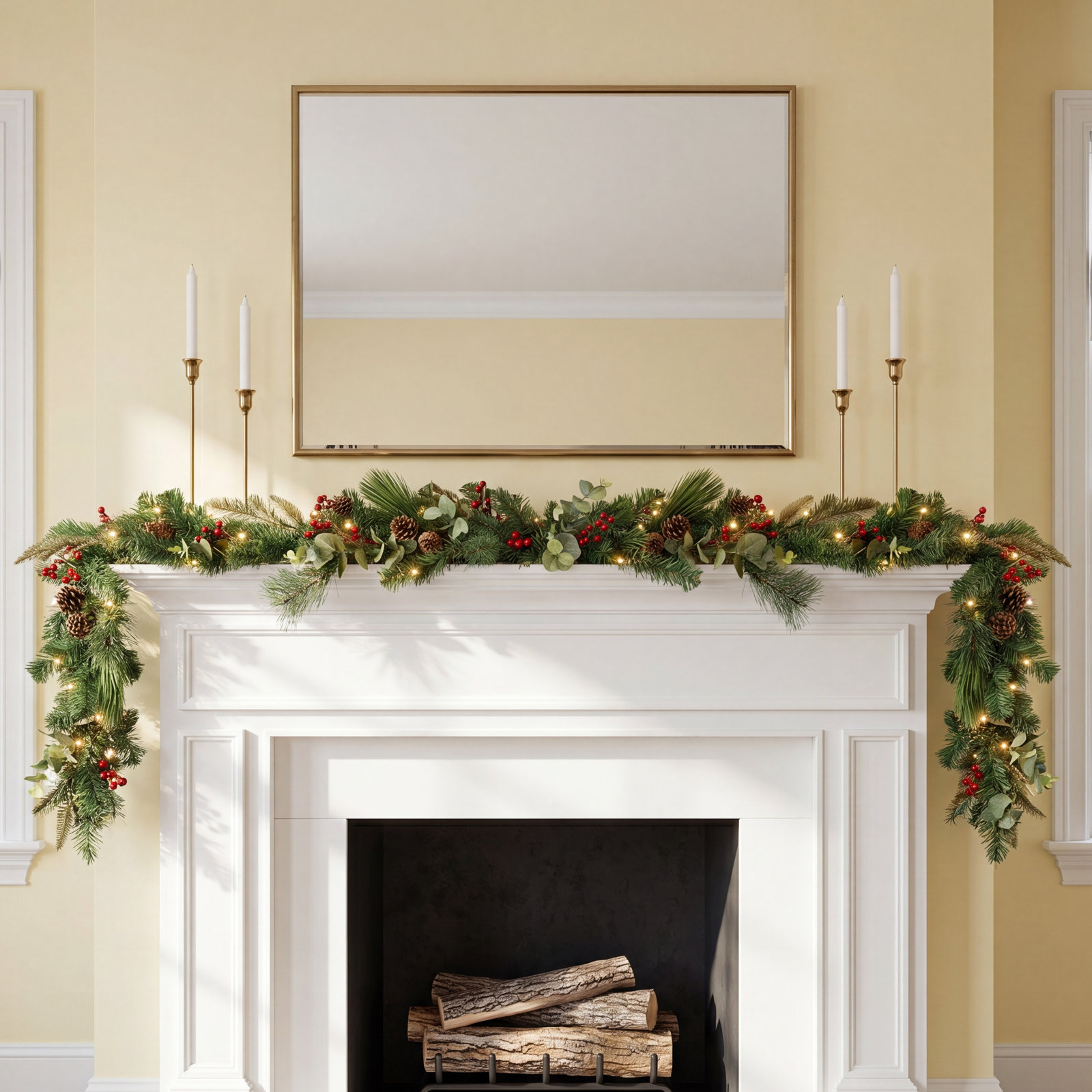 144" Pre-Lit Mixed Pine Christmas Garland