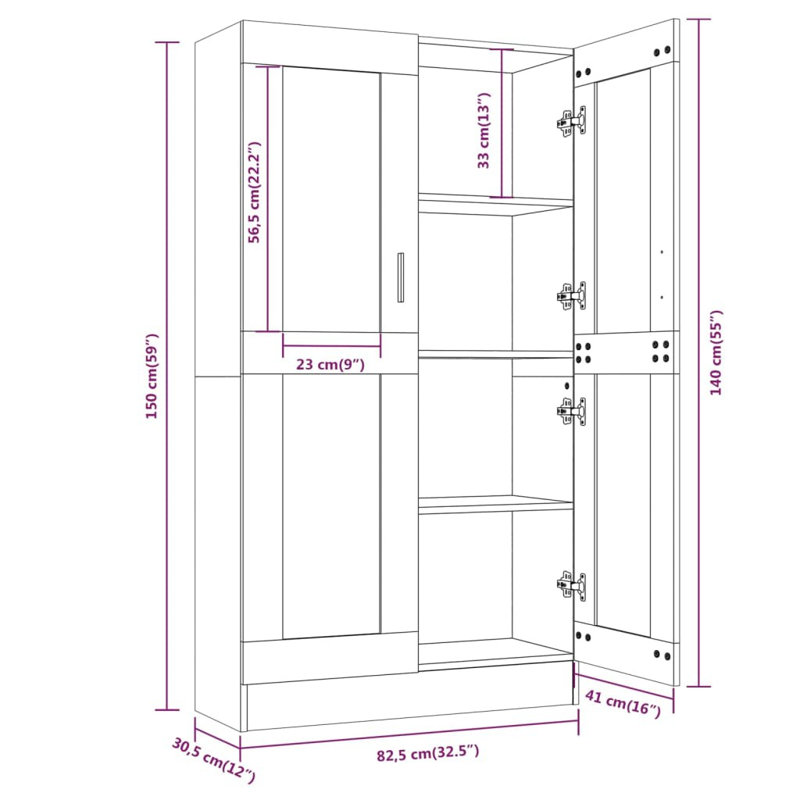 Jucel Bookcase, Grey Sonoma