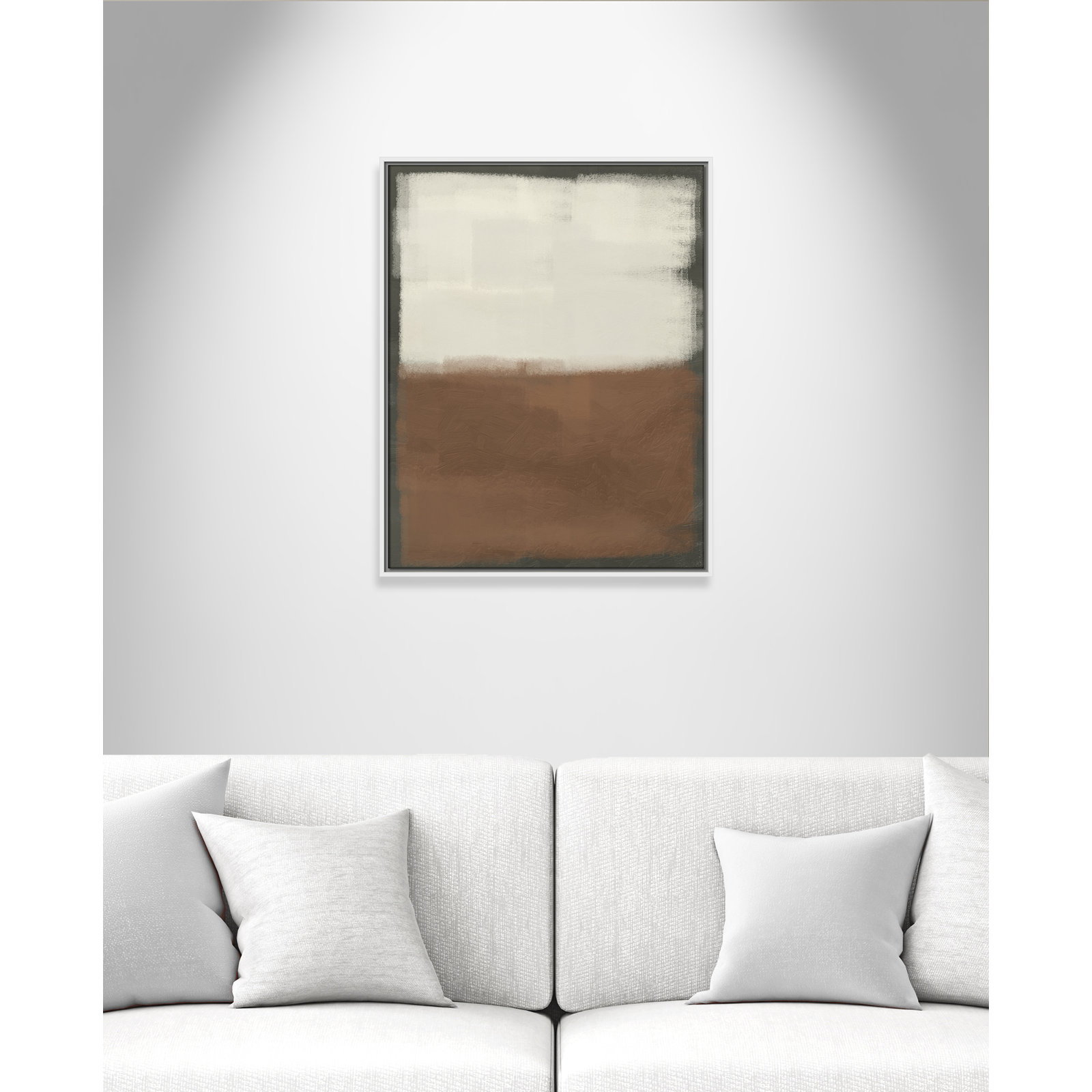 Alabaster Burst 2 - Floater Frame Print on Canvas, White , 29.5" H x 23.5" W x 2" D