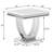 Durante White And Chrome End Table with Faux Marble Top
