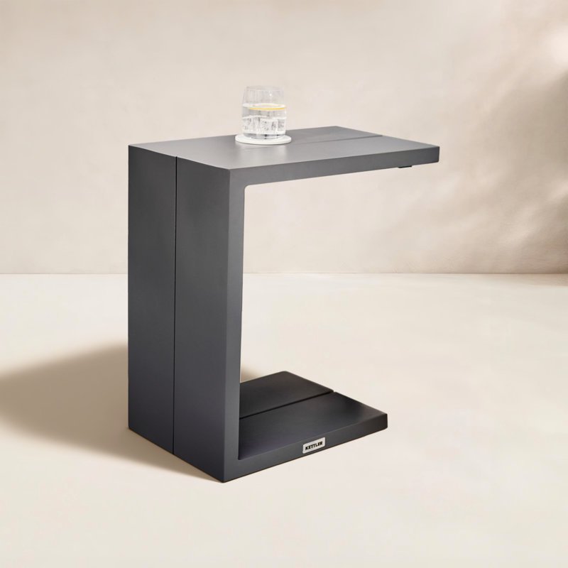 Elba Rectangular Metal Outdoor Side Table , 18.75'' in. W 11.25'' in. D