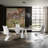 Upholstered Side Chair, Faux Leather High-Back Cantilever Dining Chairs with Top Handle(Set of 4)-14415870