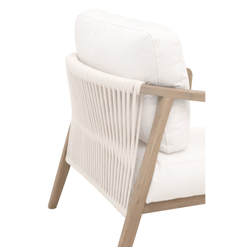 White Oak and Rope Upholstered Accent Chair