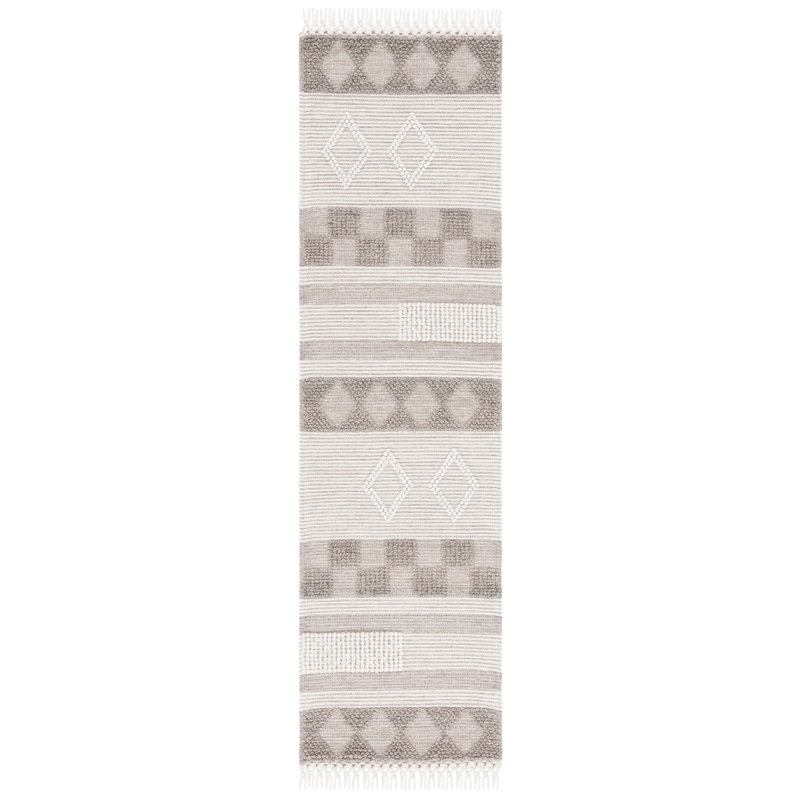 Selfridge Hand Loomed Wool/Cotton Southwestern Rug in Ivory/Brown, Runner 2'3" x 8'