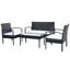 Ensemble de canapé de jardin d'extérieur noir et blanc crème de style contemporain de qualité supérieure-73340337