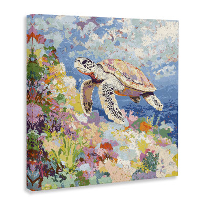 «Vivid Turtle Amidst Reef», art mural par LSR Creative Studio