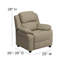 Deluxe Padded Contemporary Kids Recliner with Storage Arms-575610449