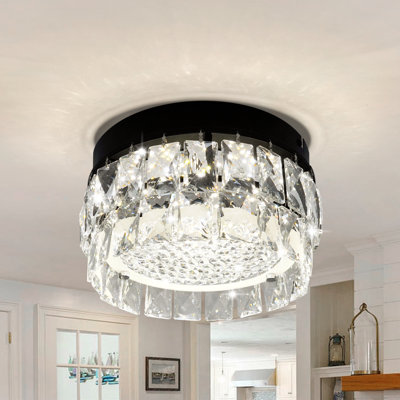 Plafonnier en cristal à DEL encastré Pius pour luminaire de salle de bain