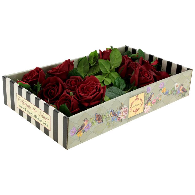 Luscious Garden Rose Natural Touch, Box Of 6 - 31 Inches, Red