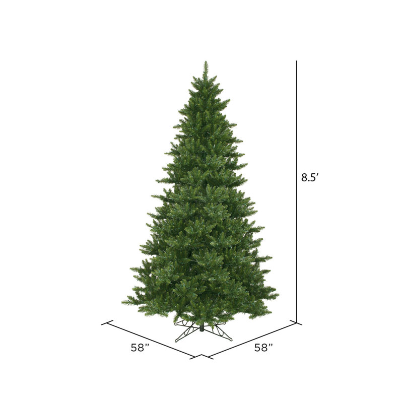 Camdon Fir Green Artificial Christmas Tree with Stand, Unlit, 8.5'