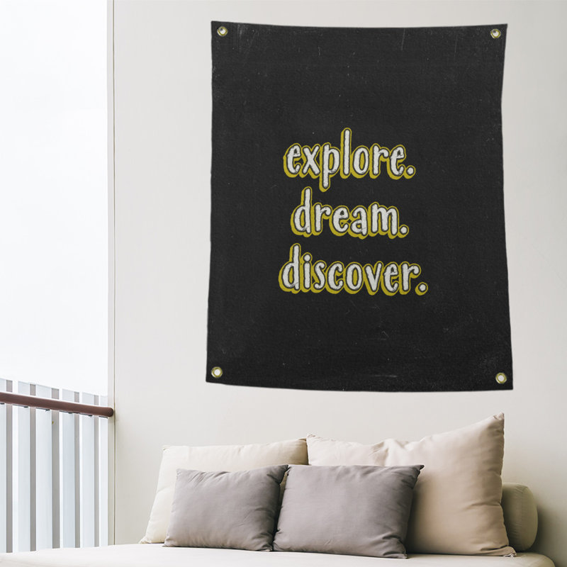 Tapisserie tableau noir en polyester discover rêve, H 80 po x l 59 po, Jaune