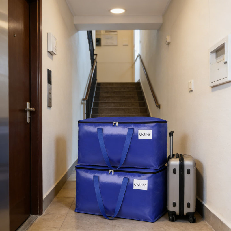 Heavy Duty Collapsible Moving Bags With Reinforced Handles And Strong Zippers - Large Storage Totes For Packing, Moving, And Organization