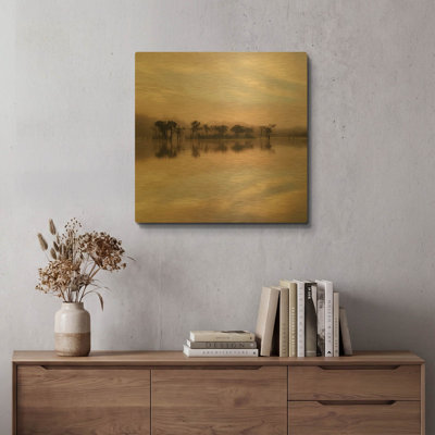 'Dawn Mist on the Amazon' By Andy Mumford Gold Metal Wall Art, 24" x 24"