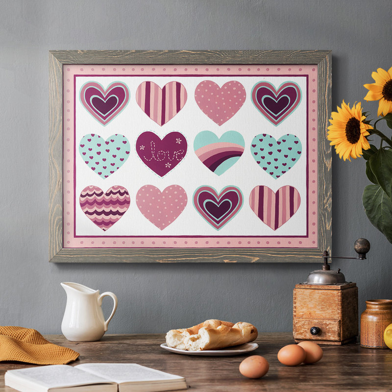 Sweet Valentine Collection, peinture sur toile encadrée, H 14 po x l 20 po x P 1,5 po, Gris