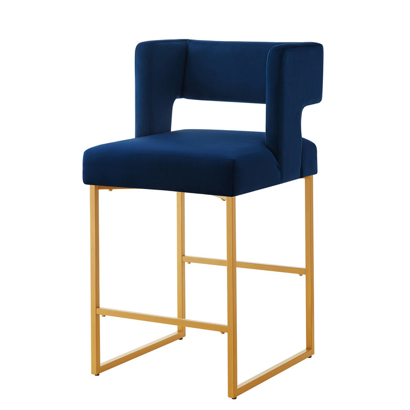 Tabourets de bar à hauteur de comptoir Modern, Navy/Gold