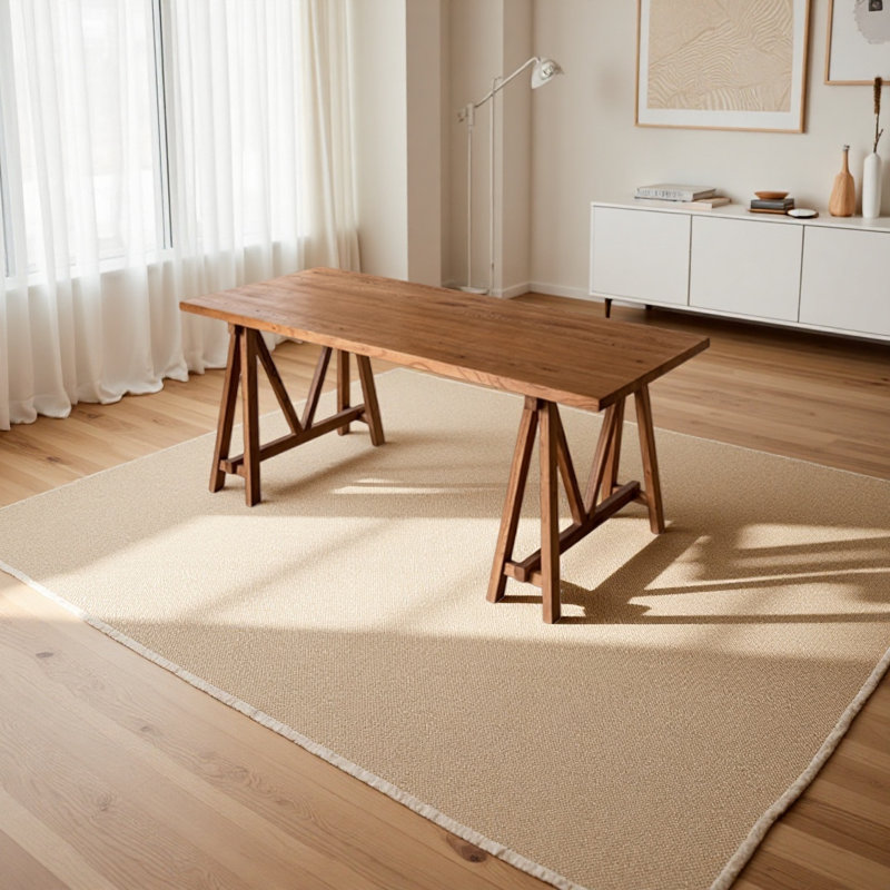 Solid wood elm triangular structure office desk