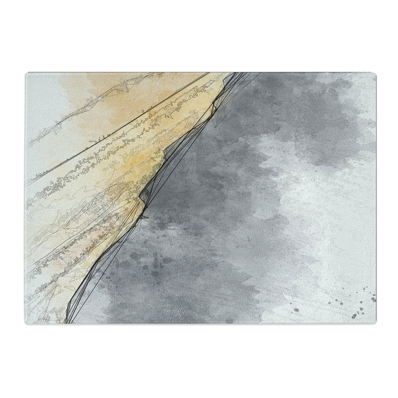 Tempered Glass Edge of a Sand Dune Chopping Board, 28.5 cm x 39 cm