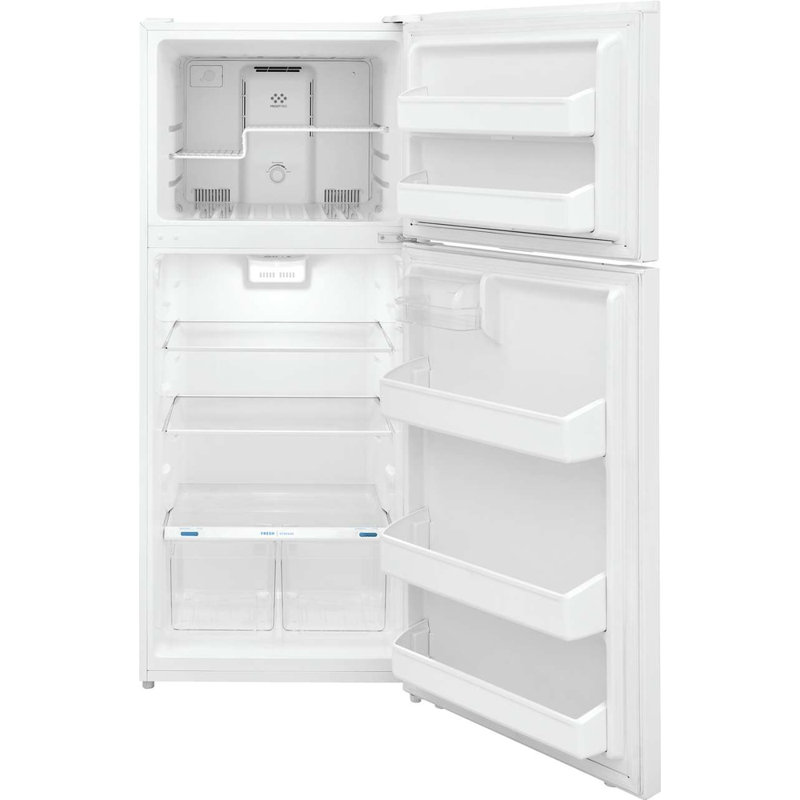 White Compact Top Freezer Refrigerator with Ice Maker