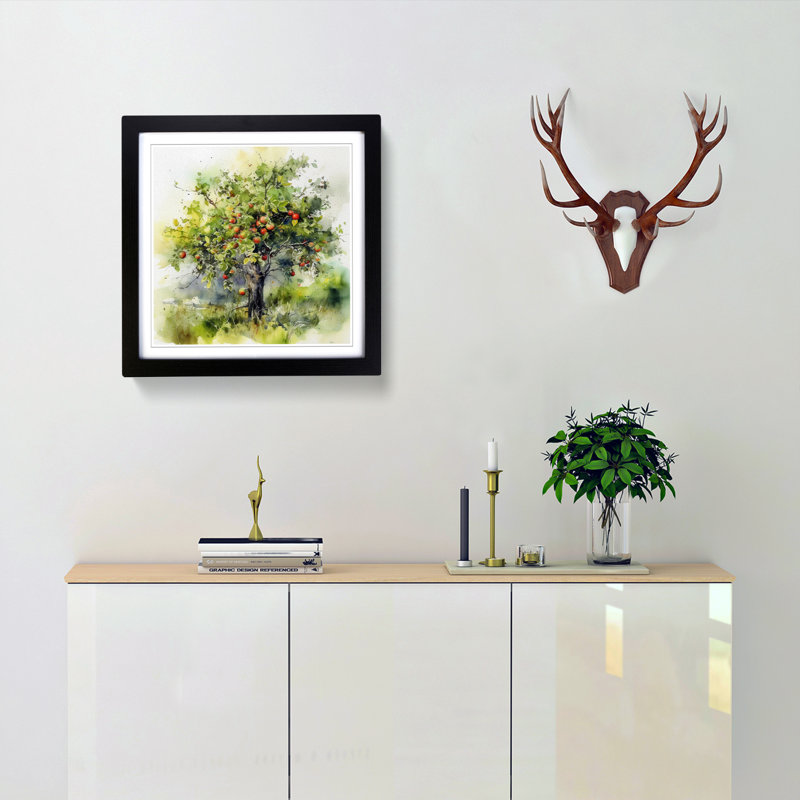 Single Picture Frame Print on Wood, Black