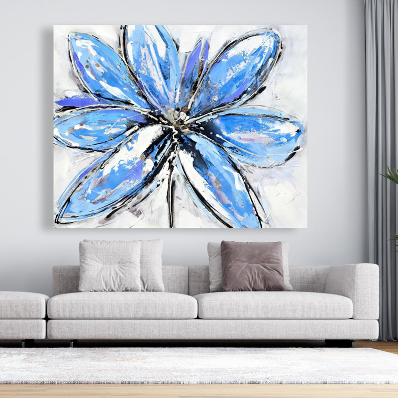 Blue Flower Canvas - Stunning Blue Floral Home Decor Art