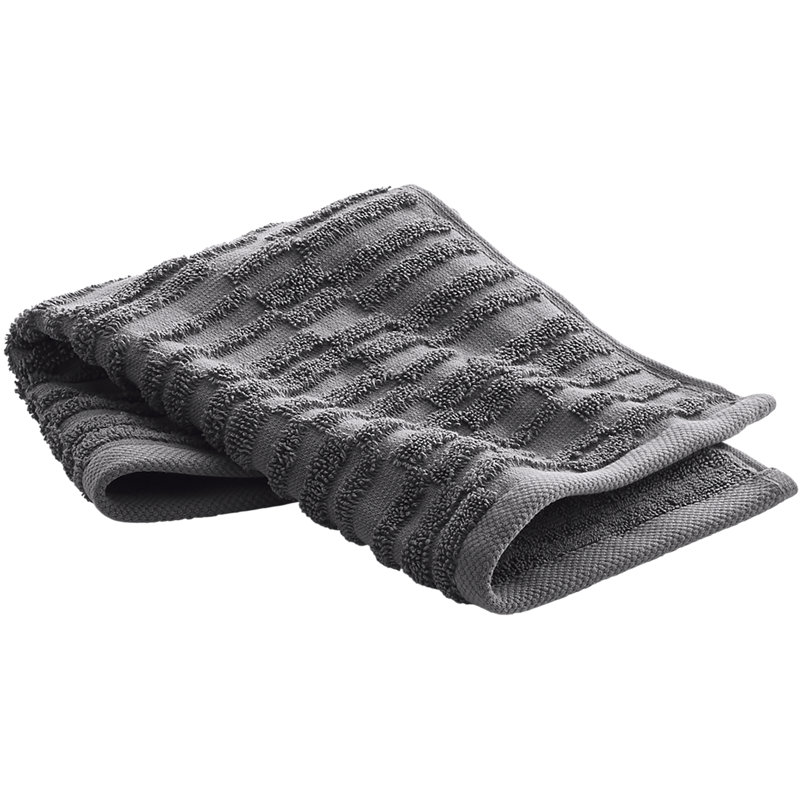 Bath Linens Washcloth with Tatami Weave, Thunder Gray