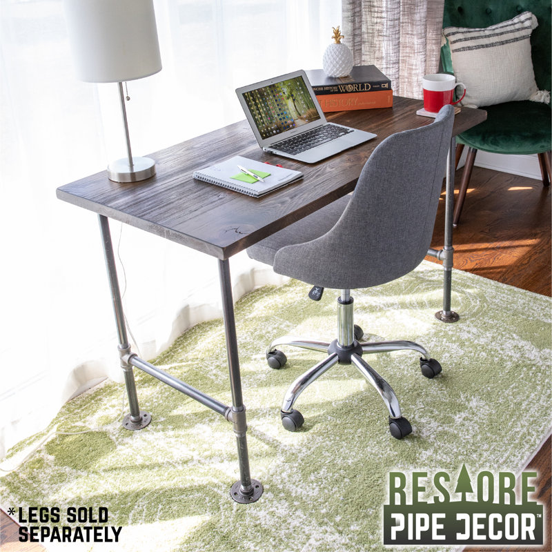 Trail Brown Solid Wood Rectangular Desk Tabletop