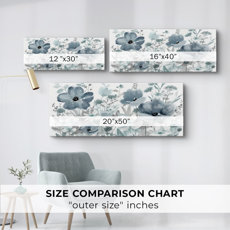 Nature bleue - Toile tendue avec châssis - Prêt à accrocher, 12" H x 30" W